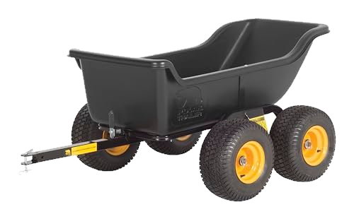 Polar Trailer 8261 Heavy Duty Tandem Axle 1200 lb. 15 Cubic Foot ATV UTV Lawn Mower Trailer TA1200 and Wide Track Rubber Wheels Hauling Outdoor - Black